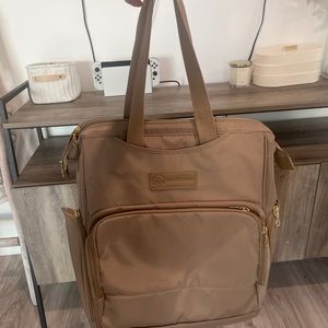 Sarah Wells Diaper Bag Camel Color Brown Beige Baby Diaper Bag Big Diaper Bag